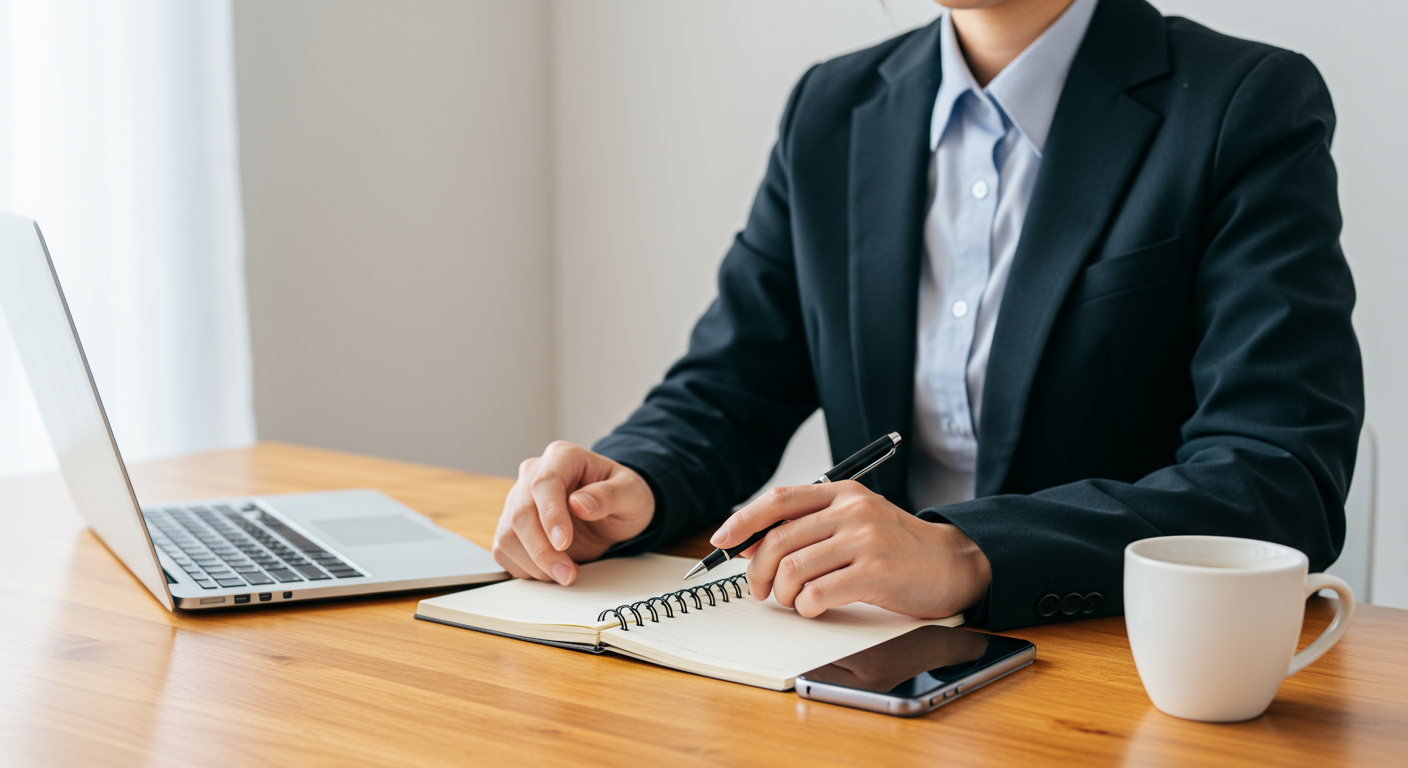 ビジネスパーソンが時間管理をしている様子