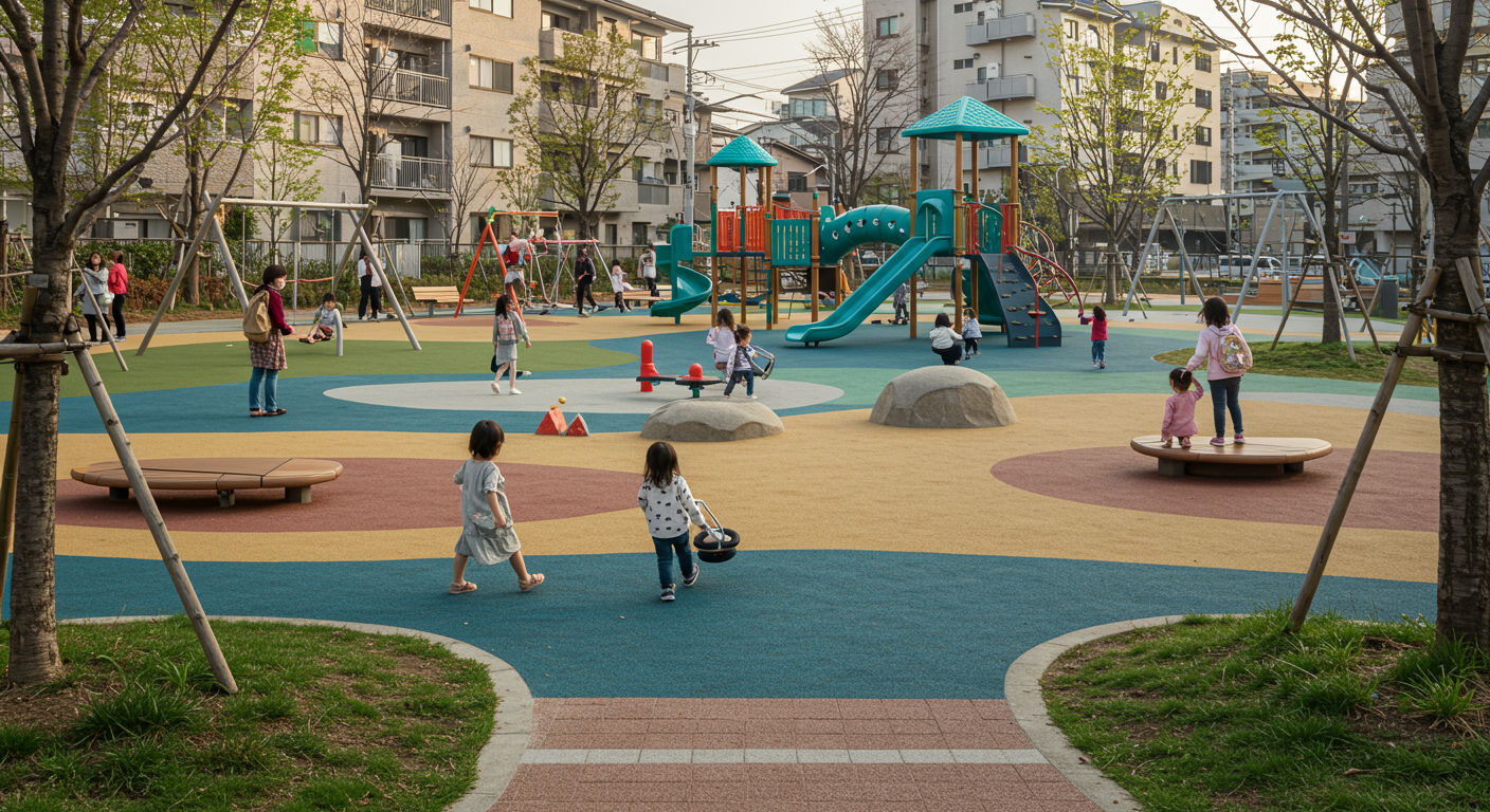 港区の充実した公園施設と遊ぶ子どもたち