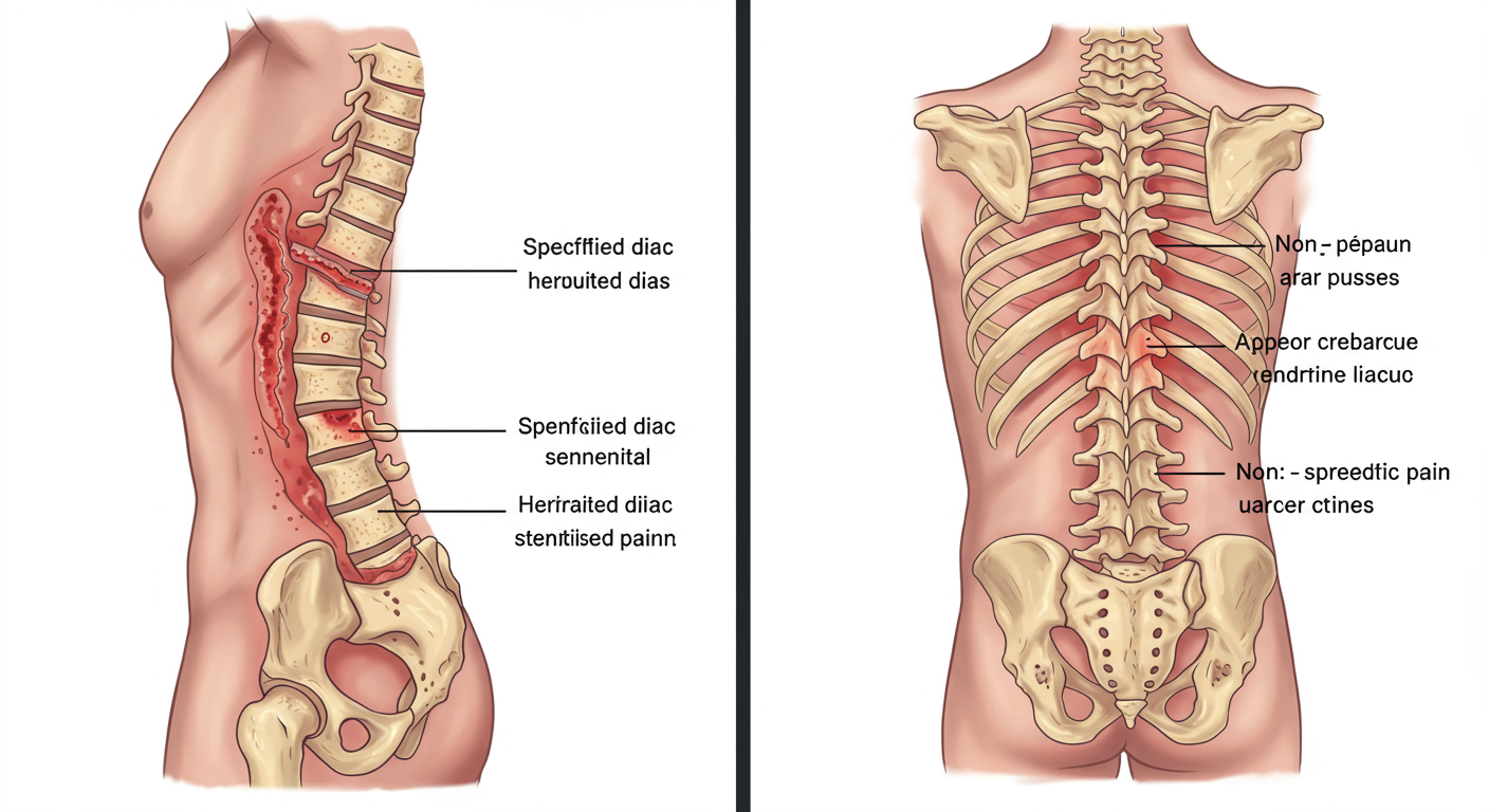 特異的腰痛と非特異的腰痛の違いを示す図