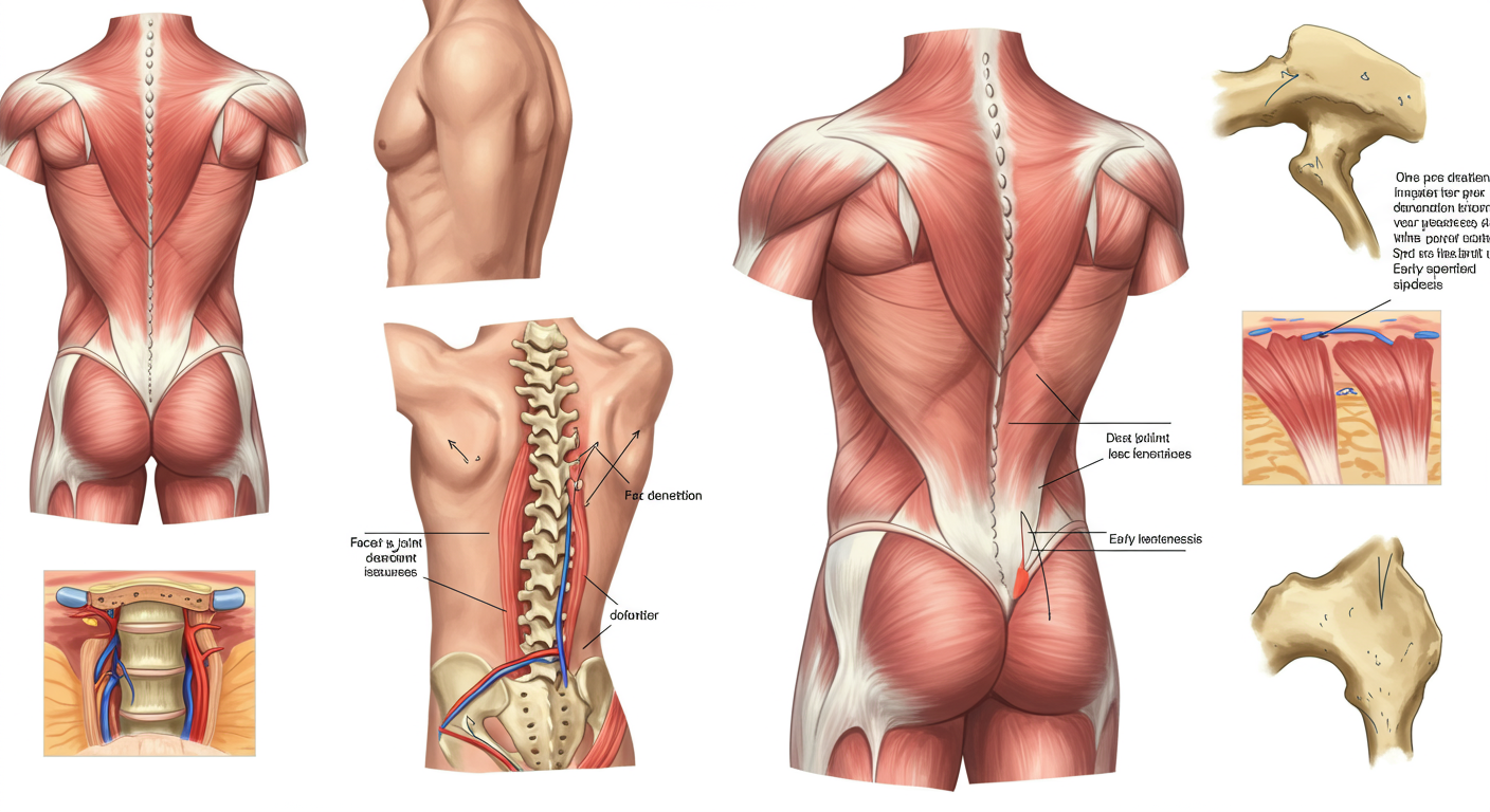 非特異的腰痛の原因を示すイラスト