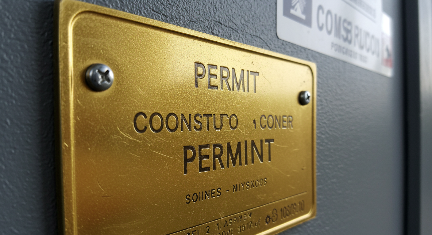 建設業許可票の例（金看板）