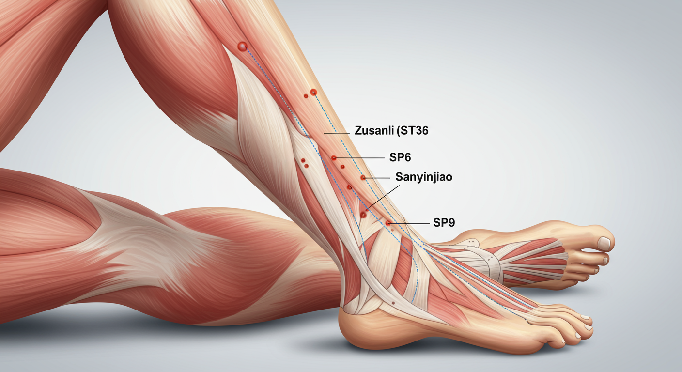 膝痛と高血圧に効果的なツボの位置