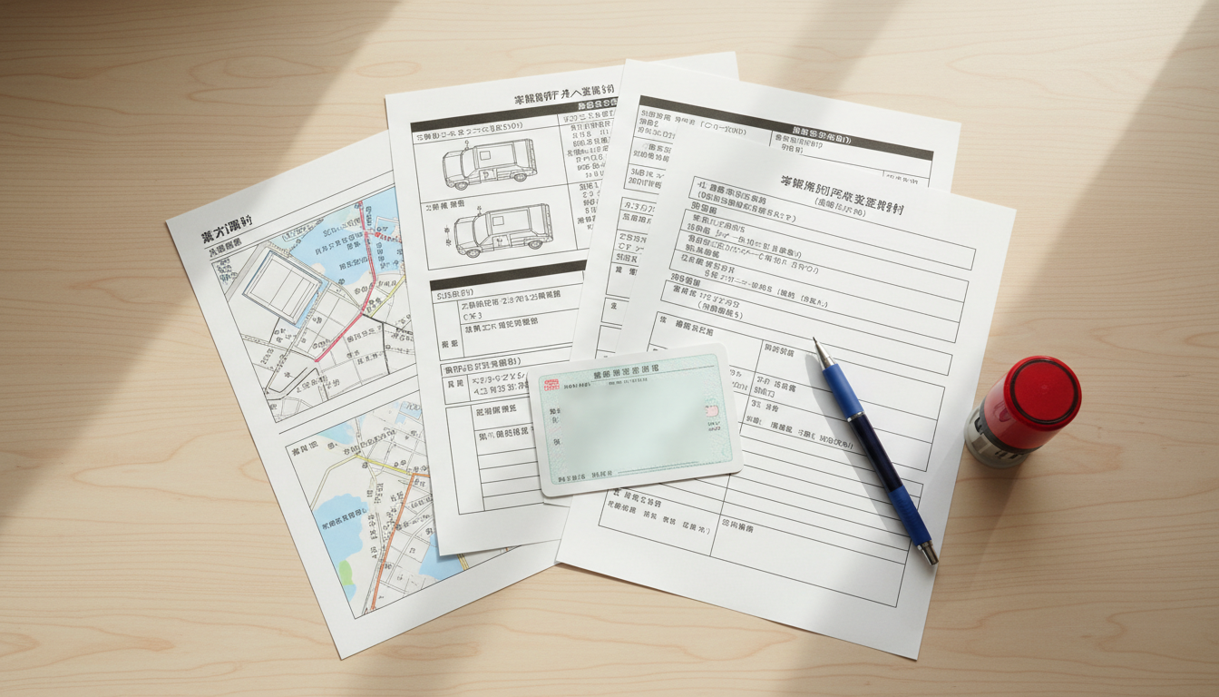 特殊車両通行許可申請に必要な書類一式