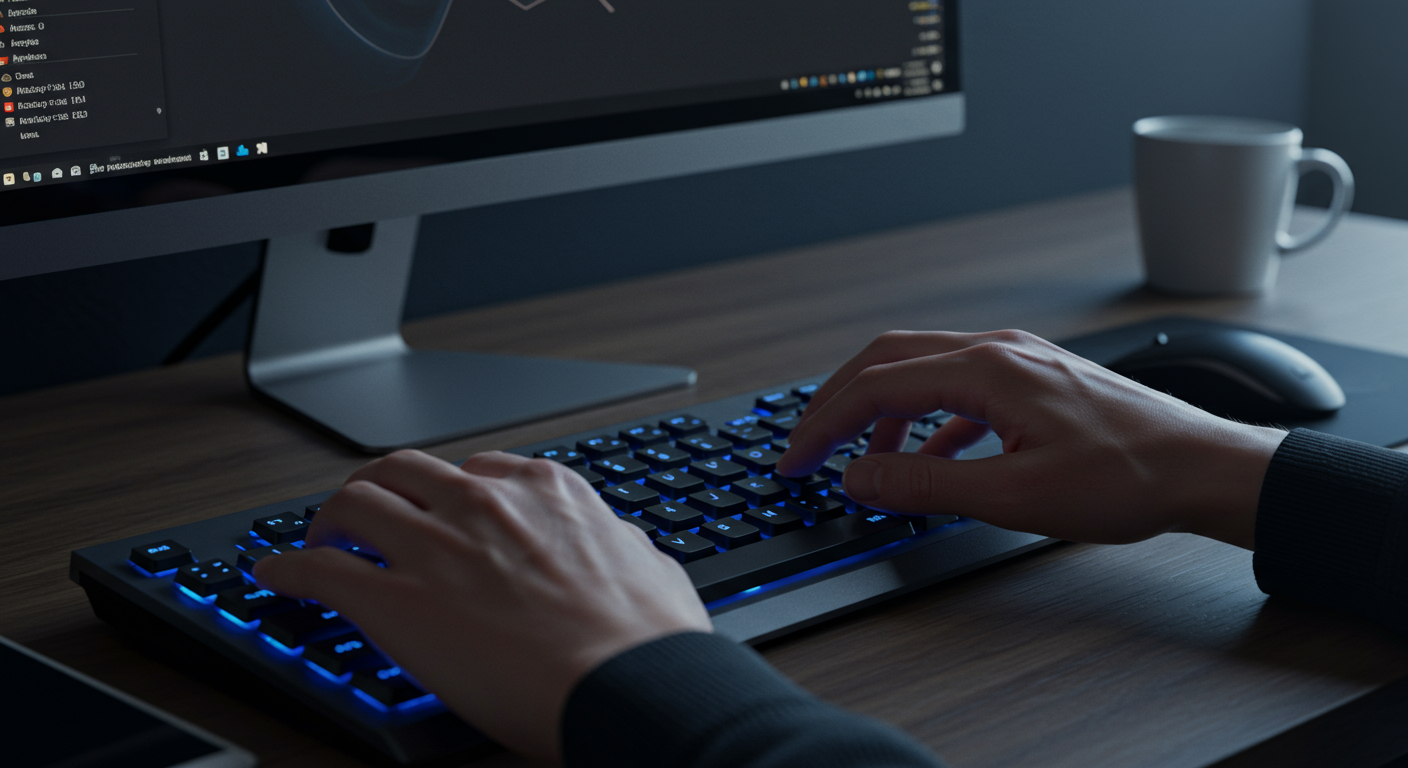 Windows 11でショートカットキーを使う様子