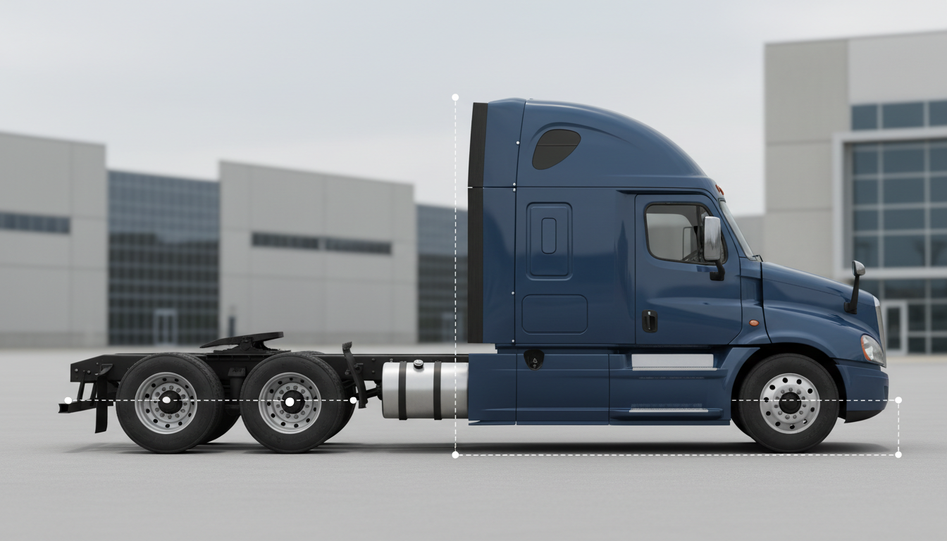 特殊車両の寸法と重量の制限値を示す図解