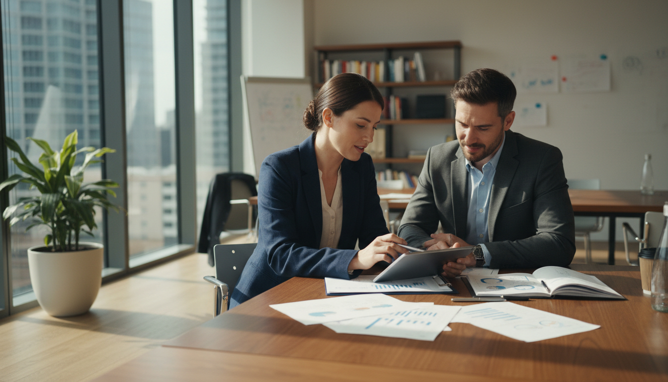 特殊車両通行許可の相談をする事業者と行政書士