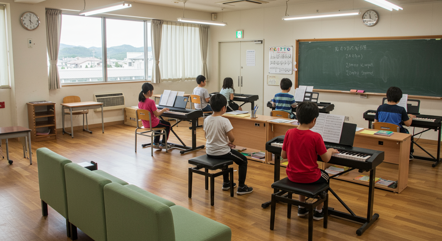 静岡県の音楽教室で学ぶ子どもたち
