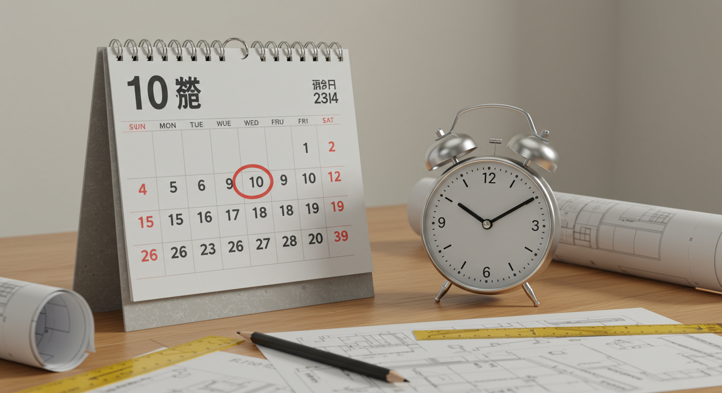 カレンダーと期限を示す時計