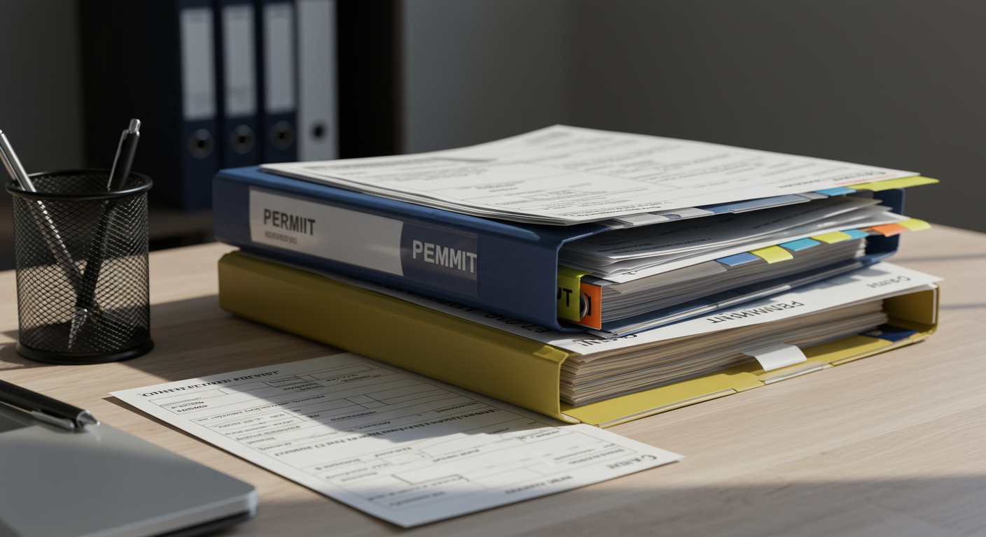 建設業許可関連書類とファイル