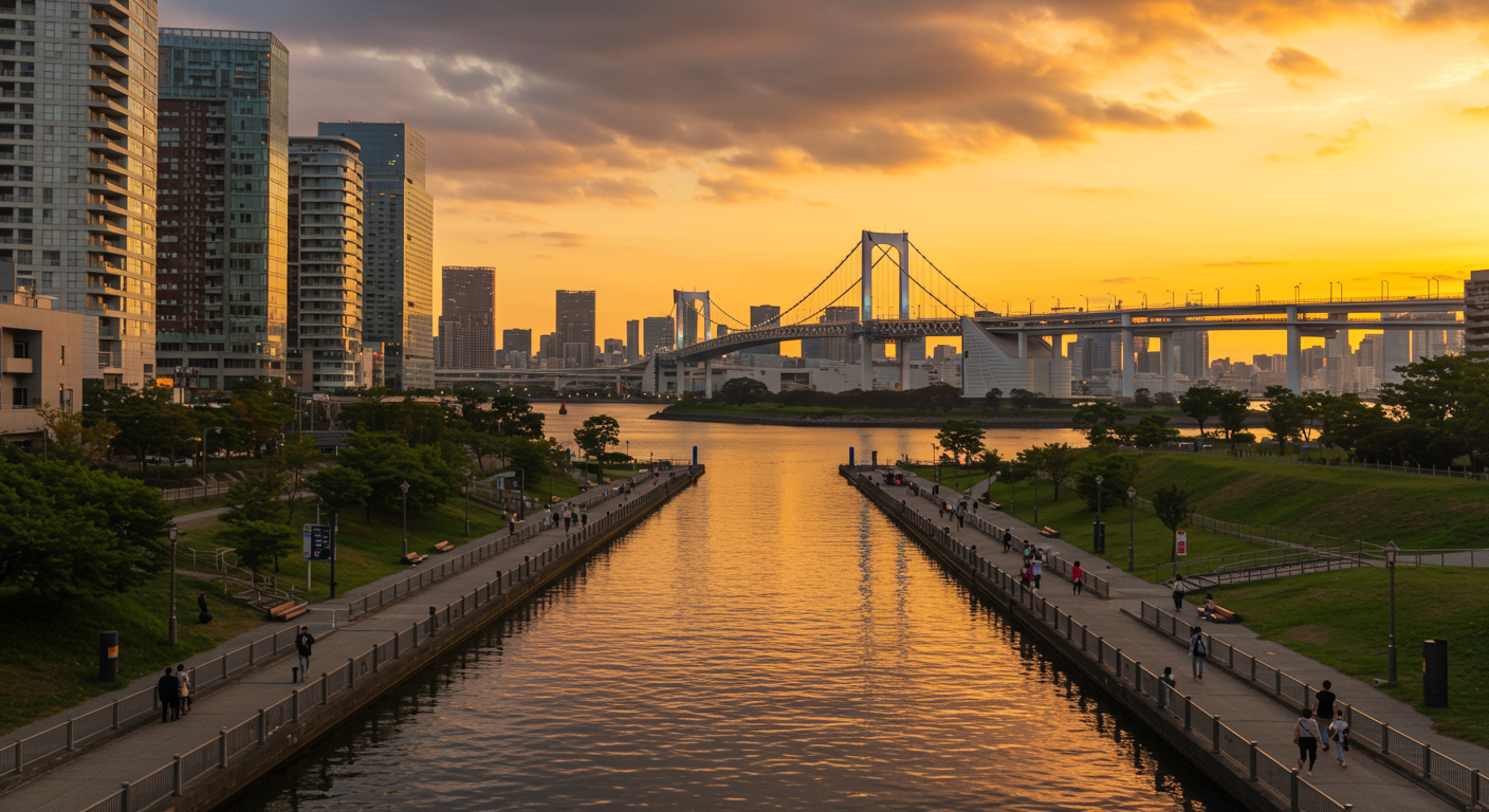 レインボーブリッジと芝浦の風景