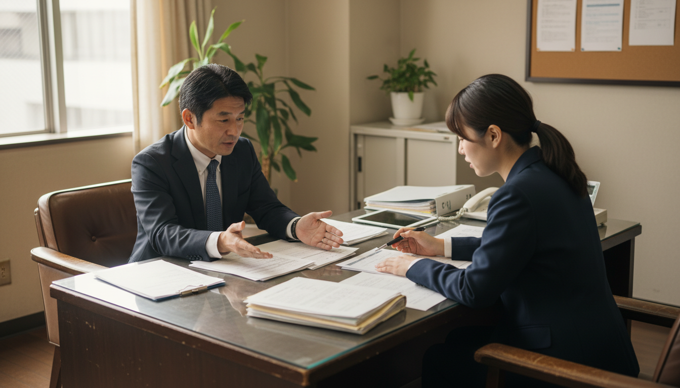 行政書士事務所での相談風景