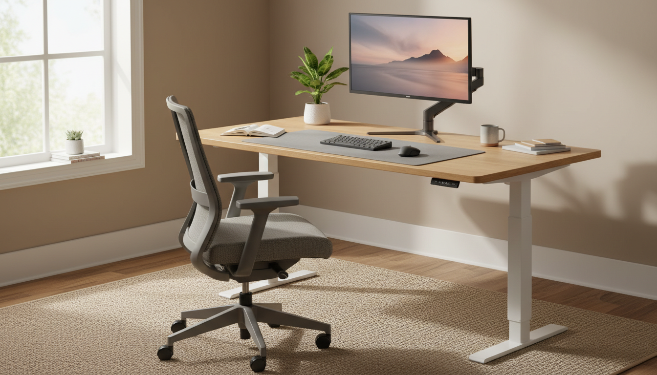 正しい座位姿勢を示すオフィス環境