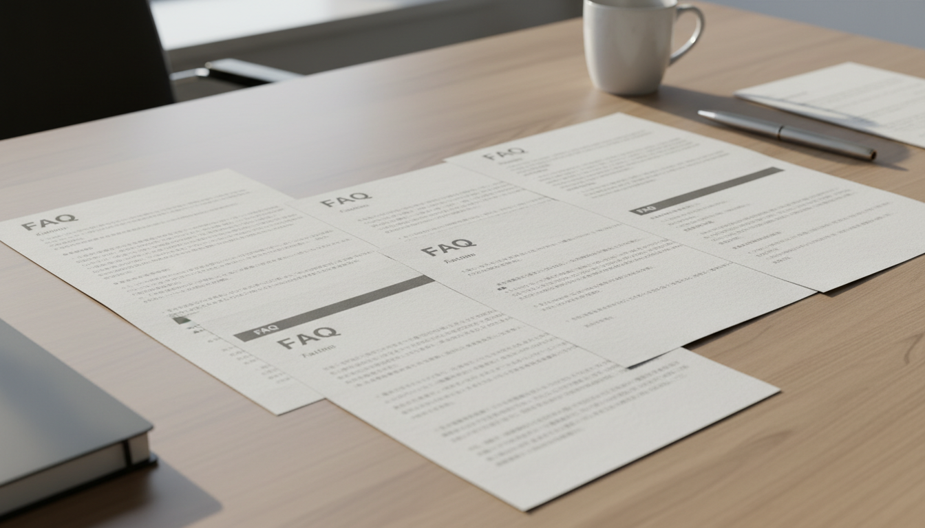 質問と回答を示すFAQページ
