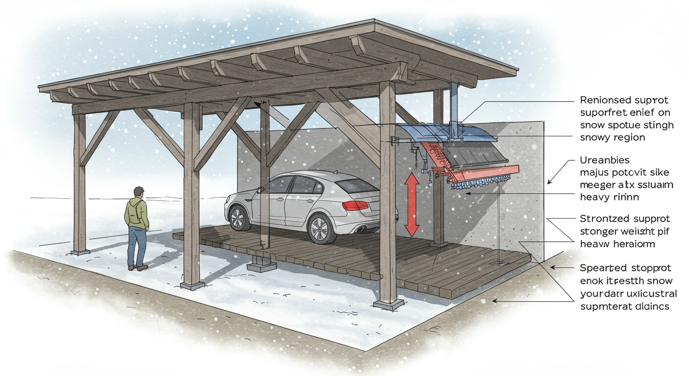積雪に耐えるカーポートの構造と特徴