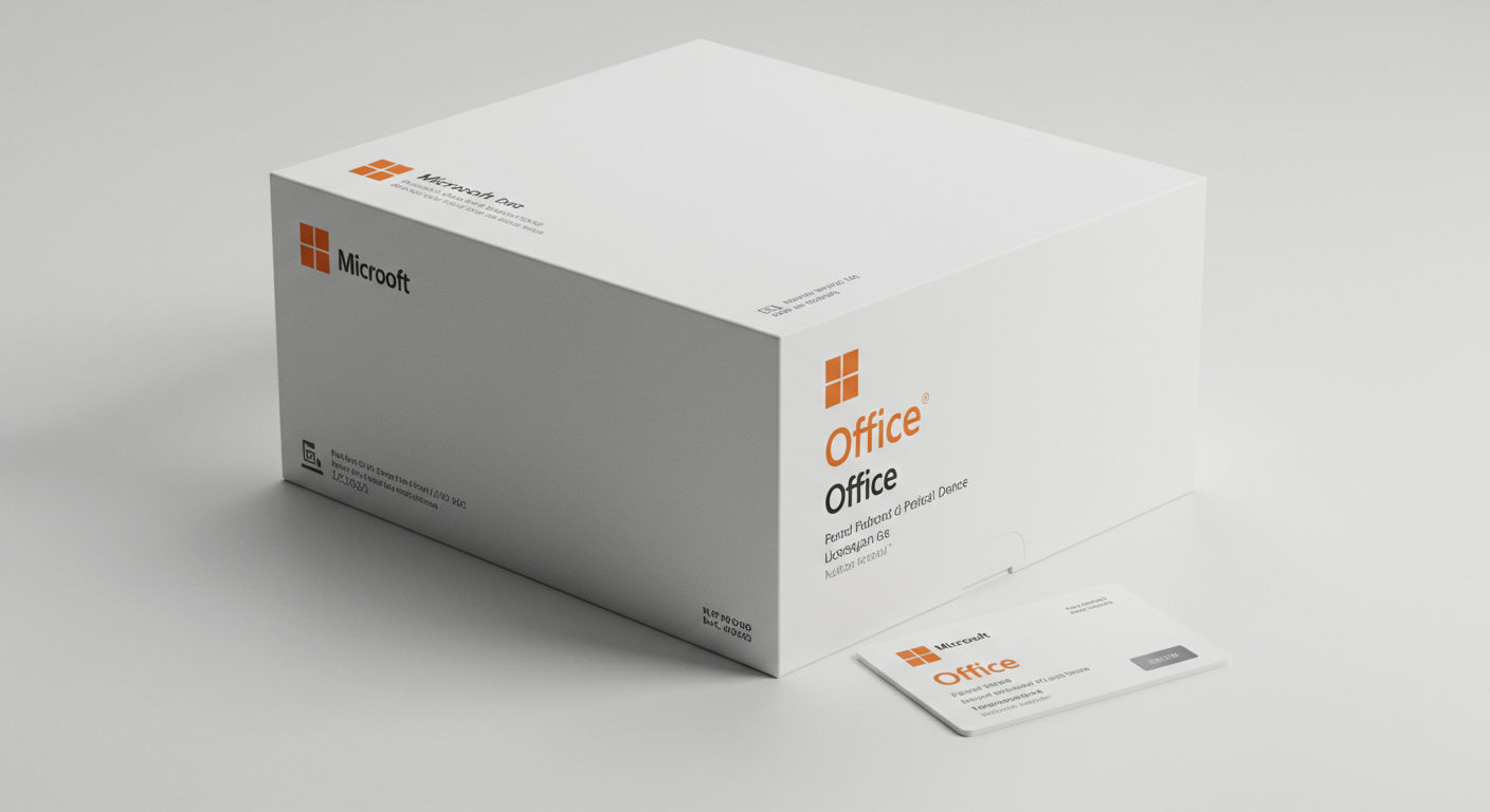 Office永続ライセンスのパッケージとライセンスカード