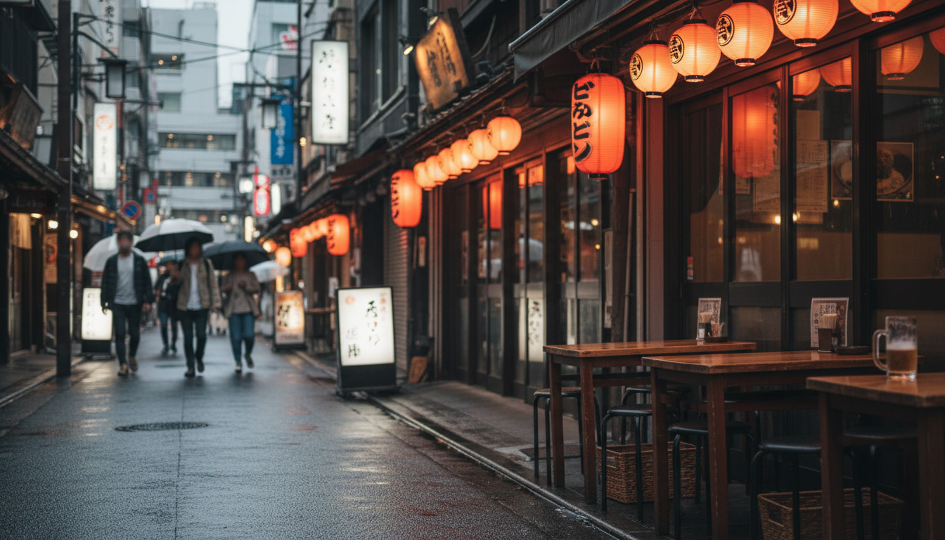 赤坂エリアの飲食店街と商業施設