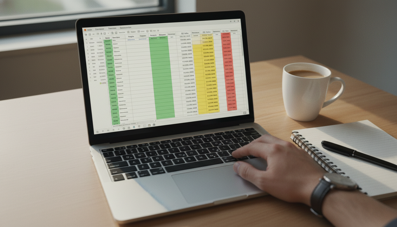条件付き書式が適用されたExcelの売上データ表