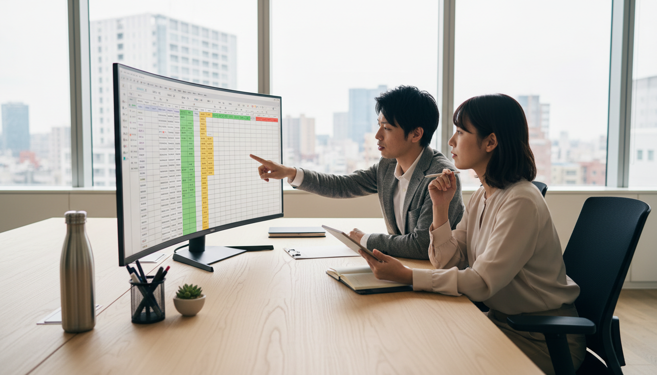 条件付き書式を活用したプロジェクト管理表とタスク進捗状況