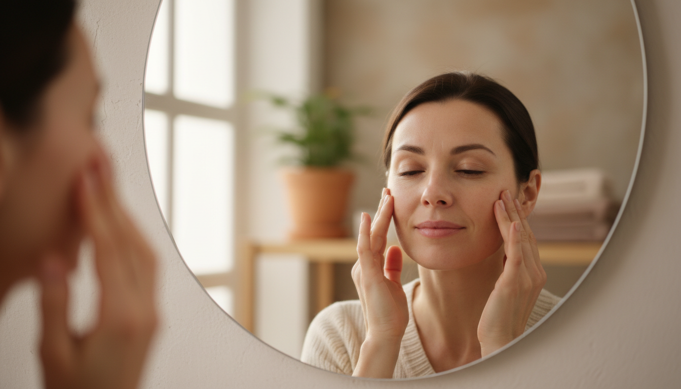 ほうれい線を薄くする表情筋トレーニングのイメージ