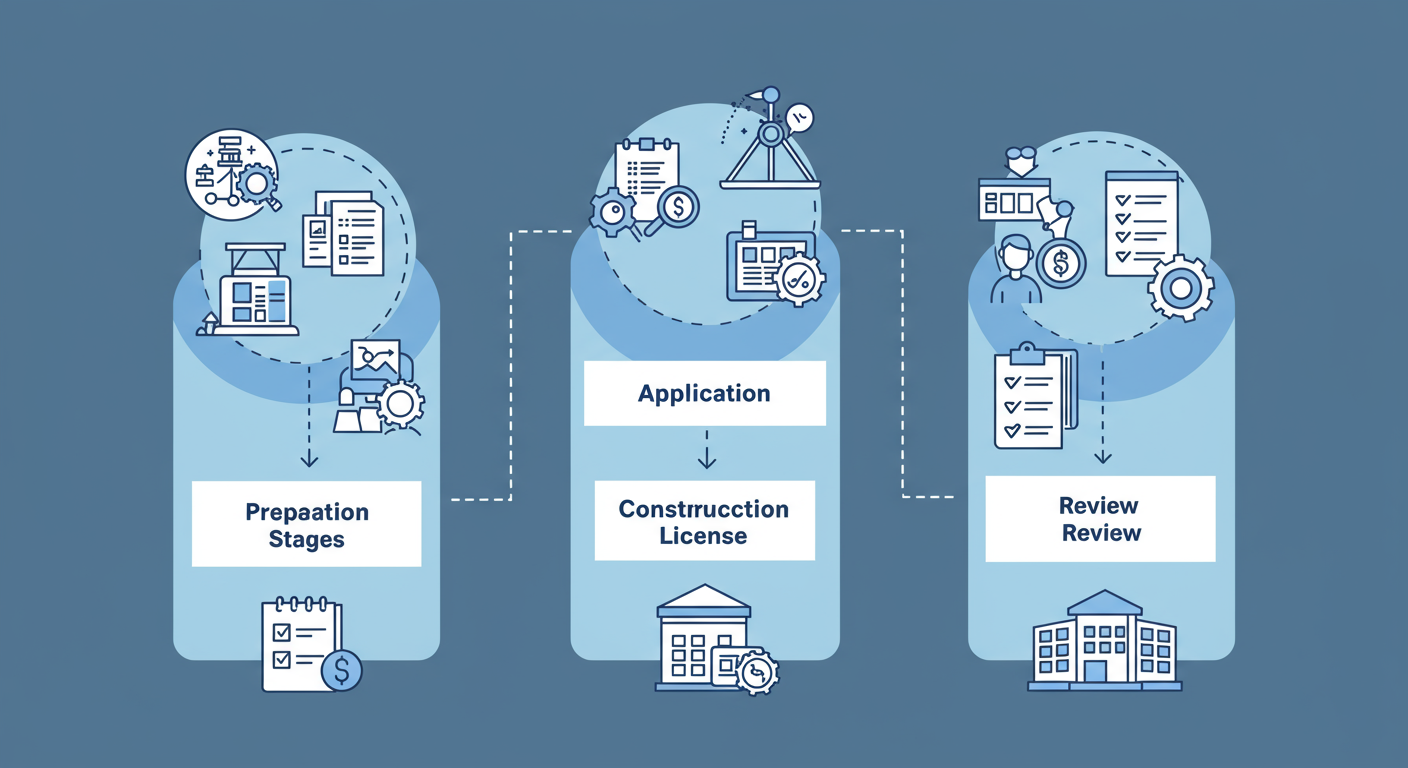 建設業許可更新手続きの流れを示すフローチャート