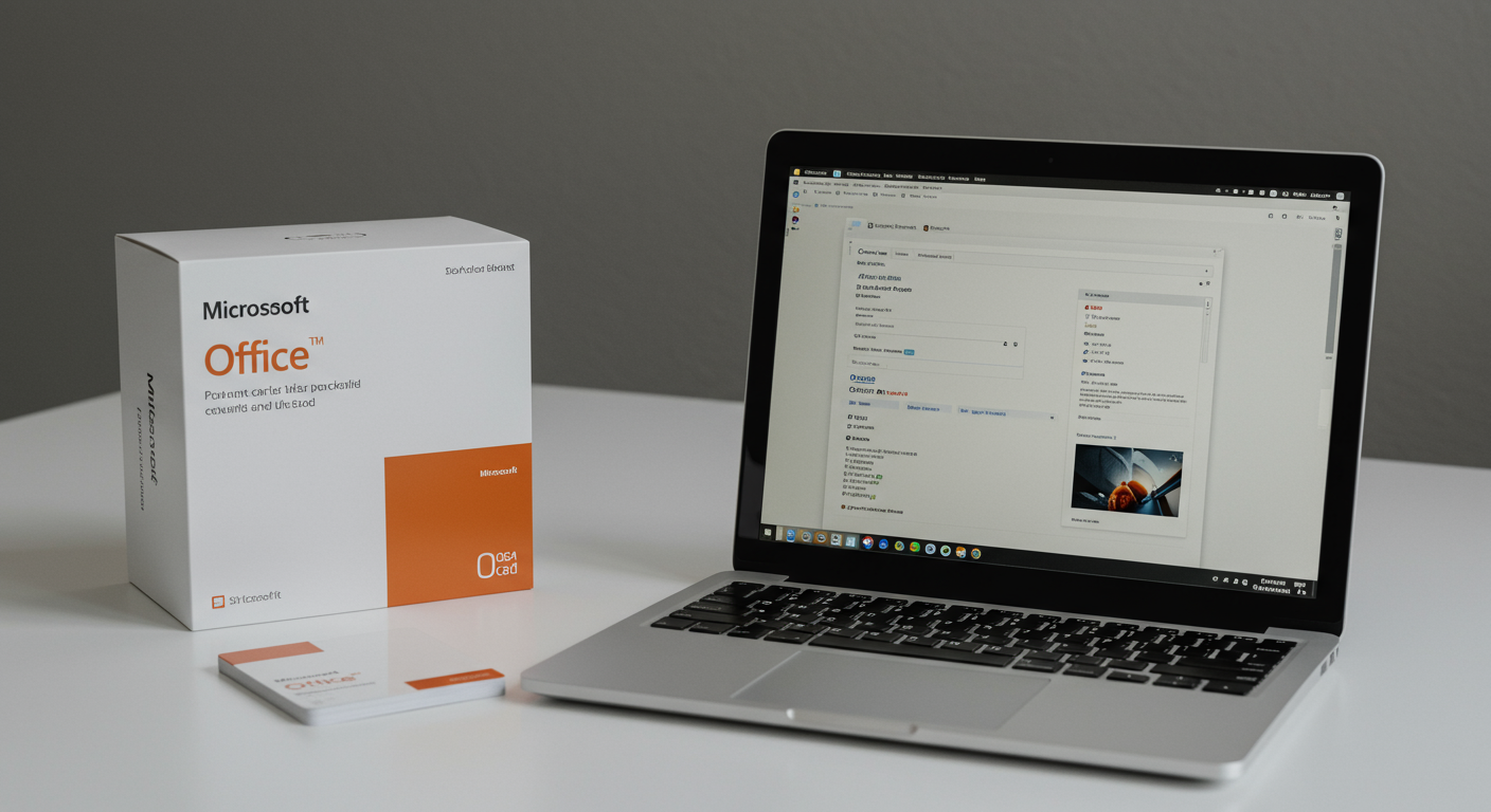 Officeパッケージ版とダウンロード版の製品形態の違いを示す画像