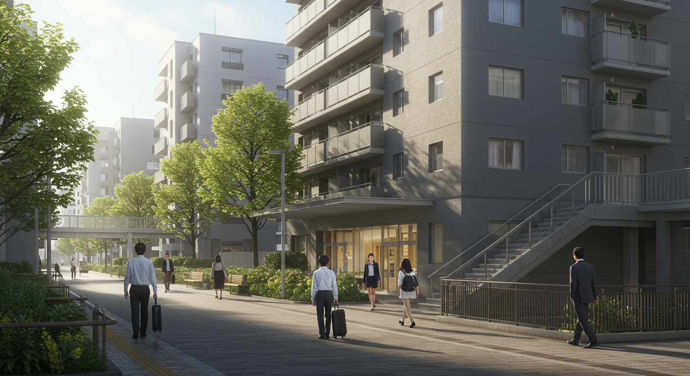 白金高輪駅周辺の駅近マンションと通勤風景