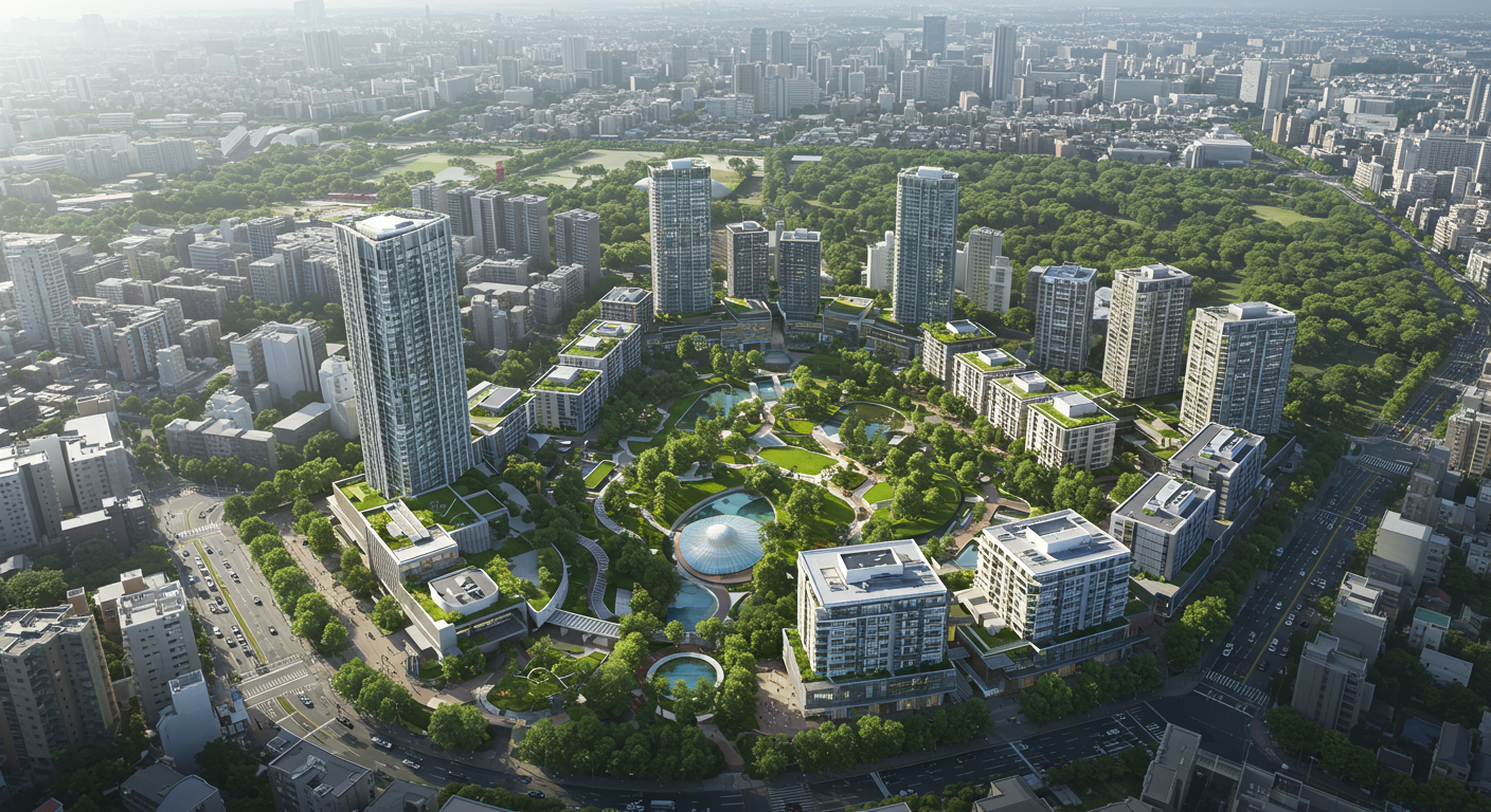 麻布台ヒルズの全景 エリアの価値を高める大規模再開発