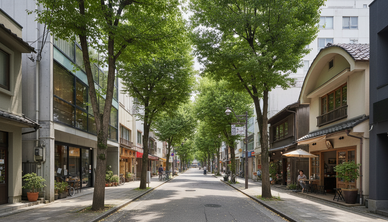 荻窪駅周辺の街並み 商店街と緑