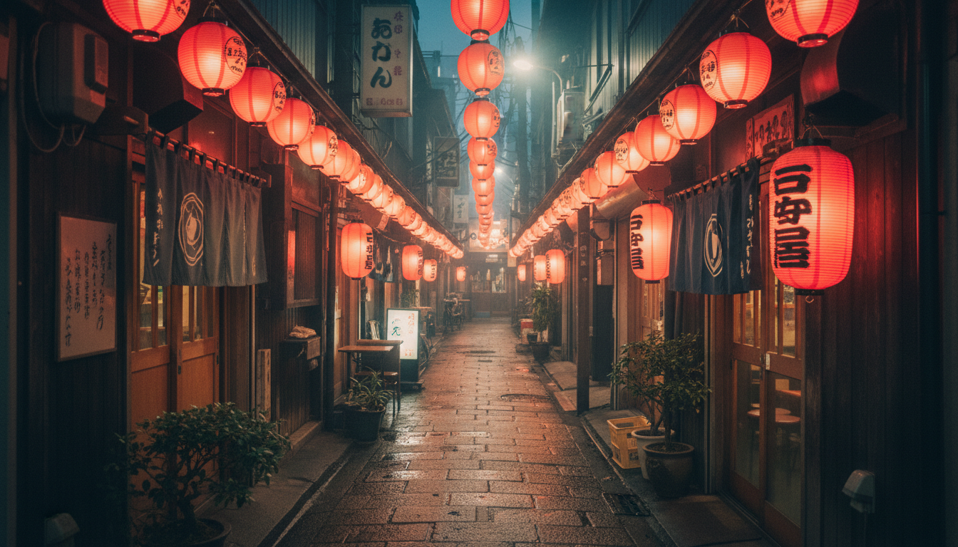 荻窪の路地裏 赤提灯が並ぶ飲食店街
