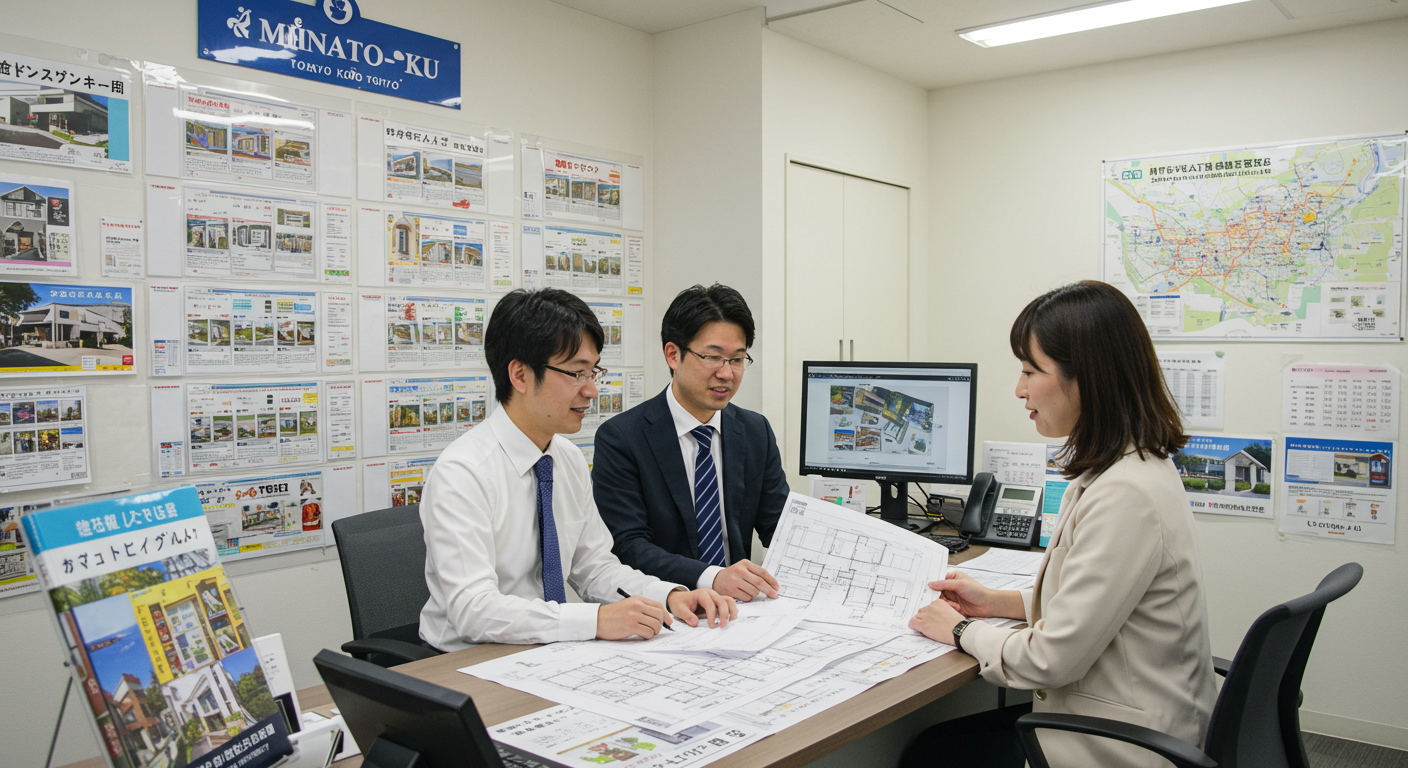 不動産屋での物件相談の様子