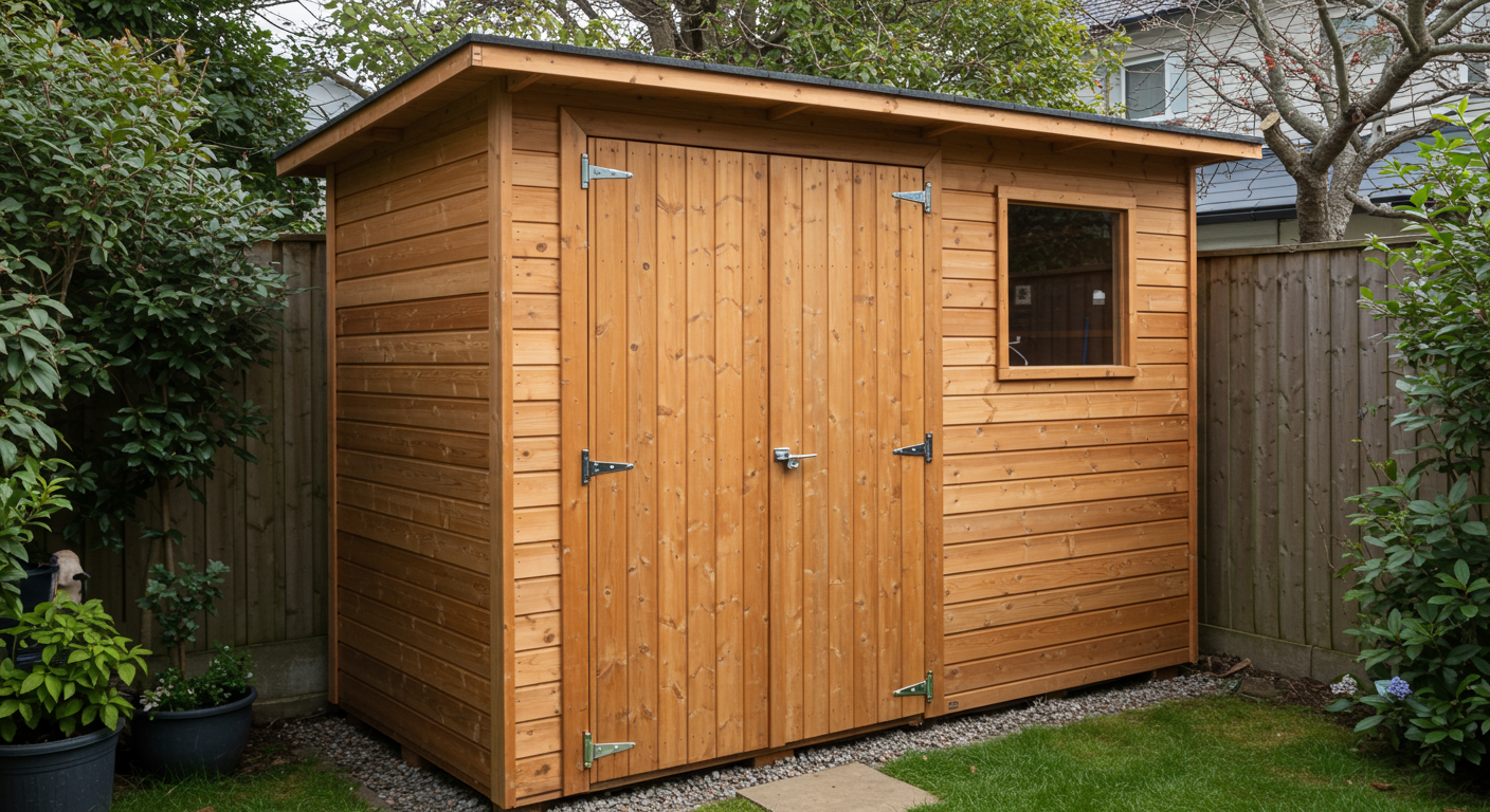 DIYで作るおしゃれな物置の完成イメージ