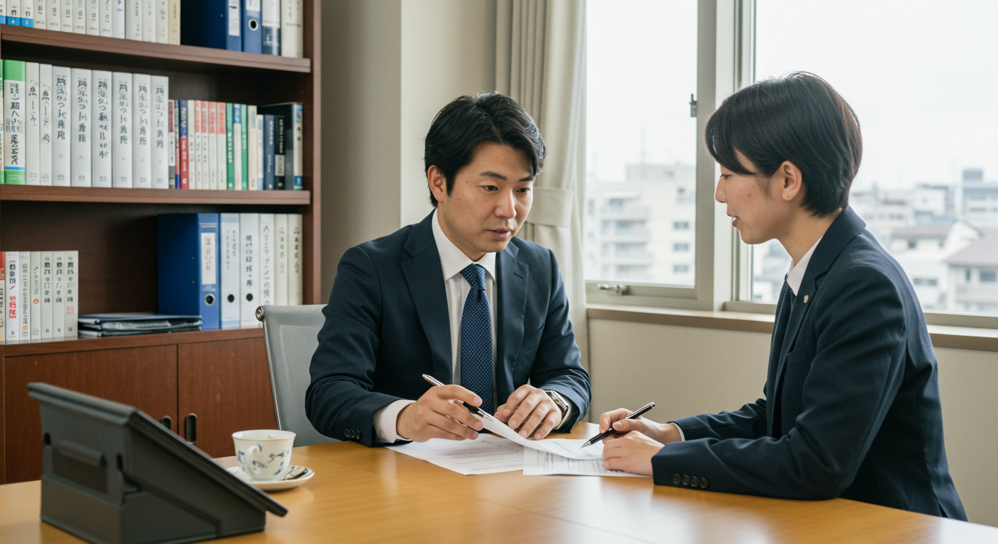 伊勢崎市の行政書士と相談するクライアント