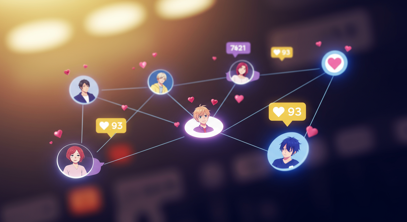 SNSでのコミュニケーションを表現したイメージ