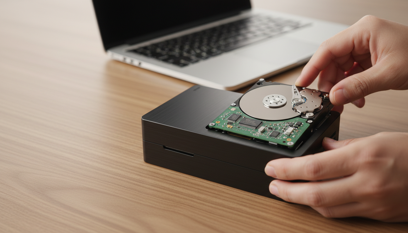 外付けケースを使ったデータ救出のイメージ