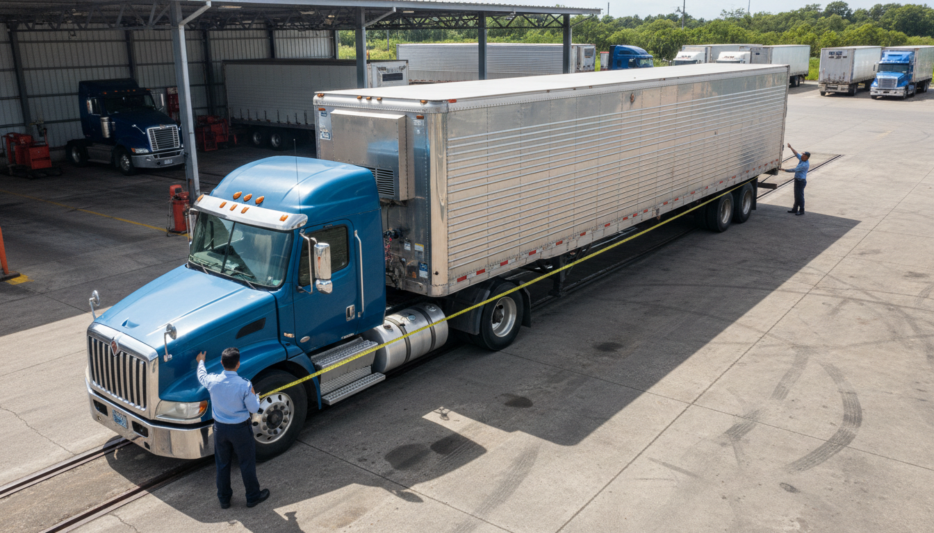 セミトレーラーの長さ測定方法