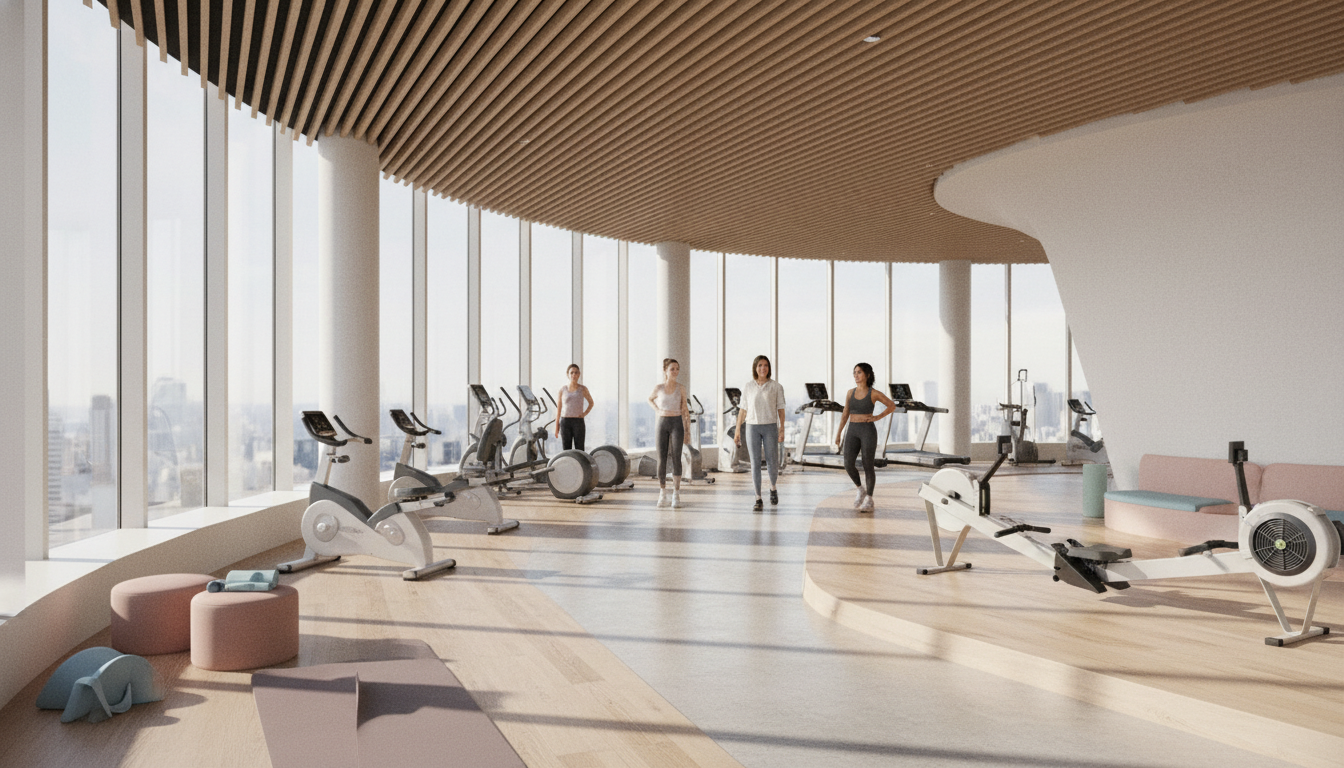 女性専用パーソナルジムの明るい雰囲気