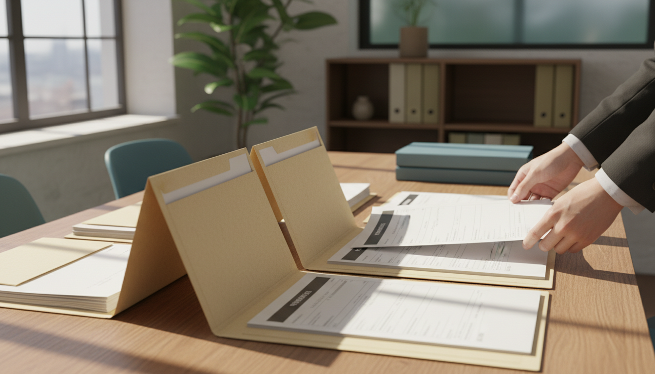 特殊車両申請の必要書類を整理する様子