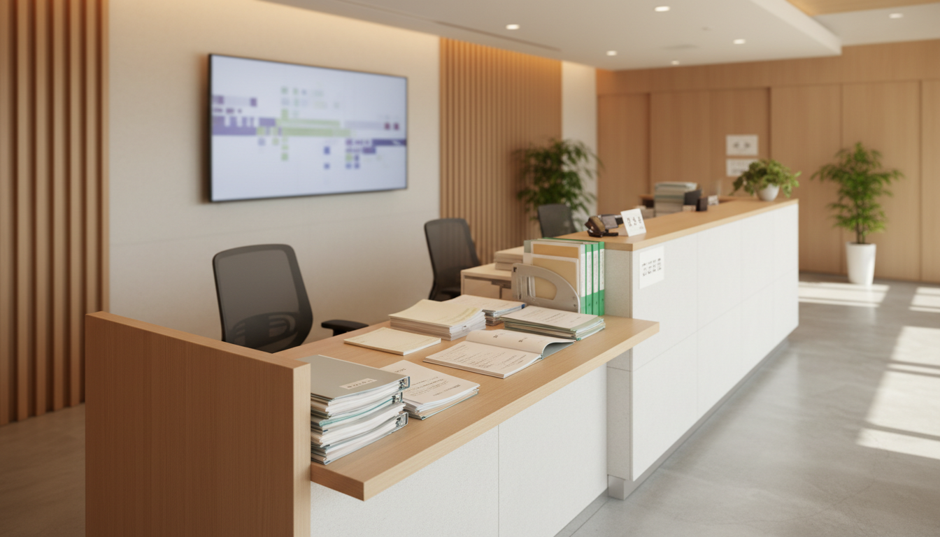 特殊車両申請窓口での手続きの様子