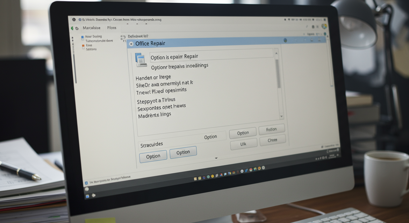 Office修復機能の実行画面
