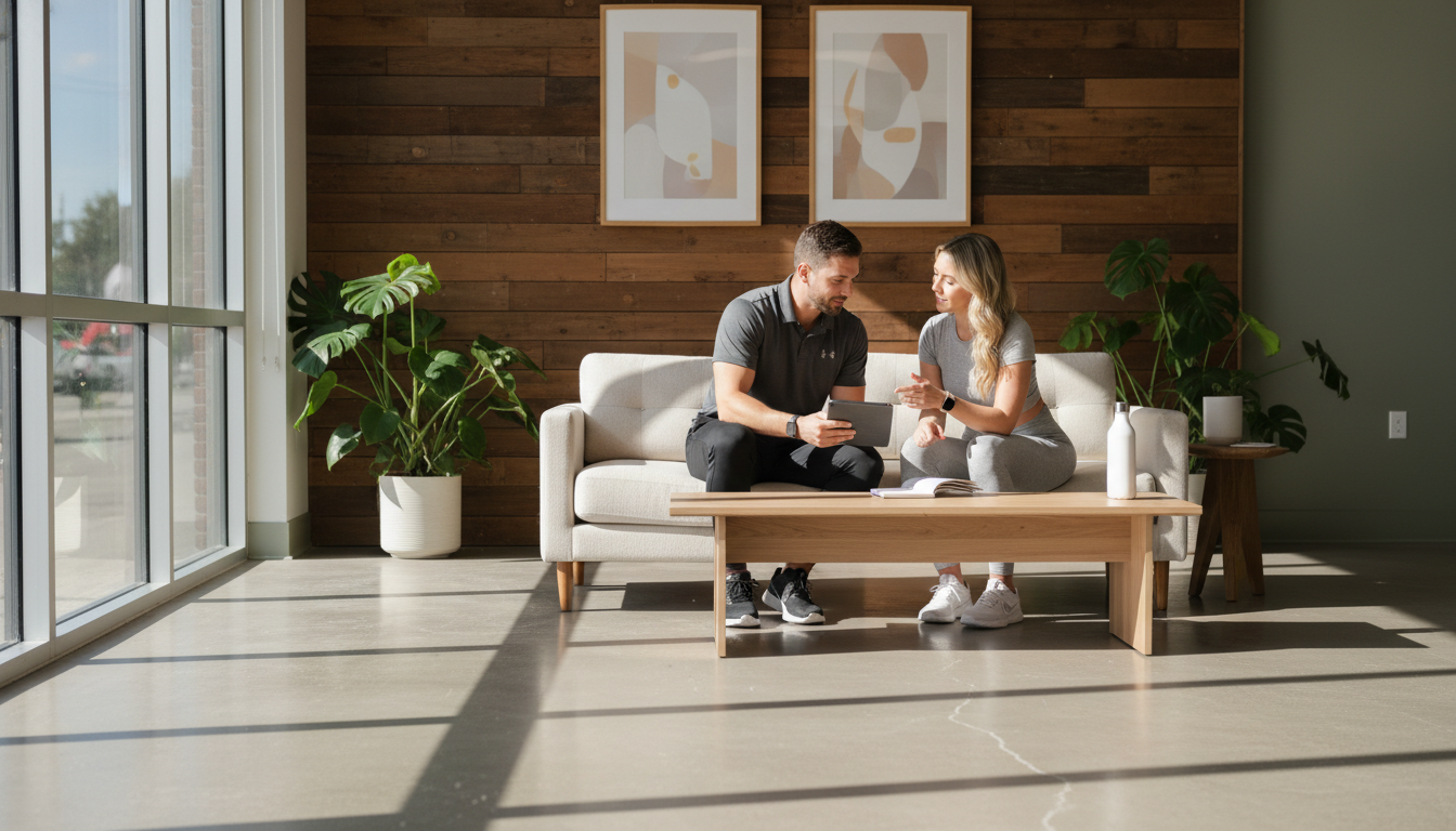 パーソナルトレーナーとのカウンセリング風景