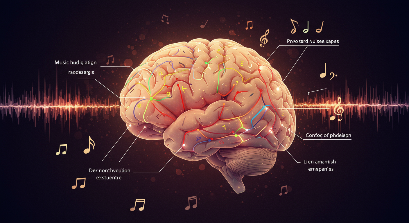 子どもの脳の発達と音楽の関係を表す画像