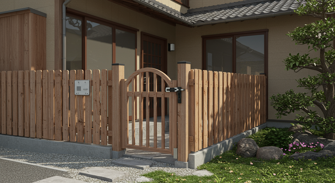 子どもの飛び出し防止に効果的なフェンスと門扉の設置例