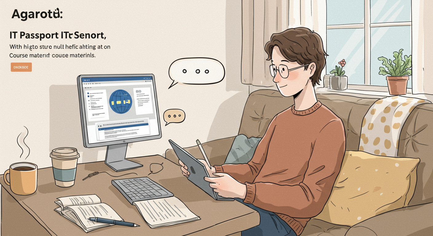 アガルートITパスポート講座の受講生イメージイラスト