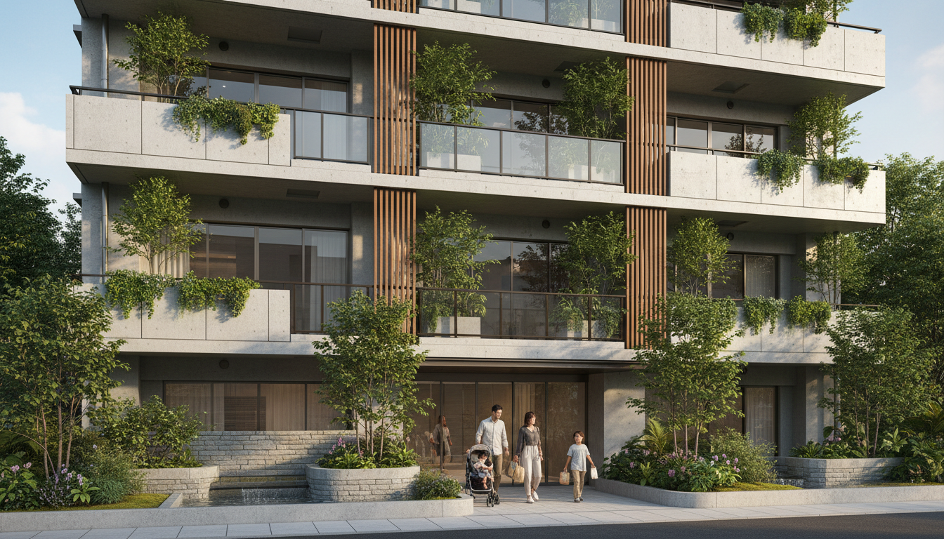 築地エリアのファミリー向けマンション外観