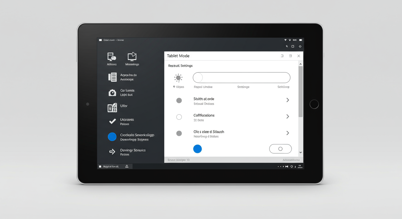 Windows 11のタブレット設定画面