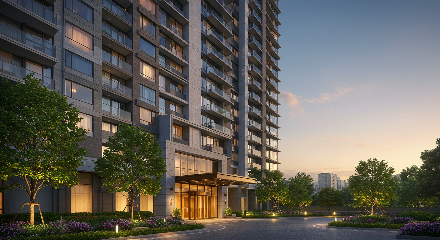 芝公園エリアの高級マンションの外観