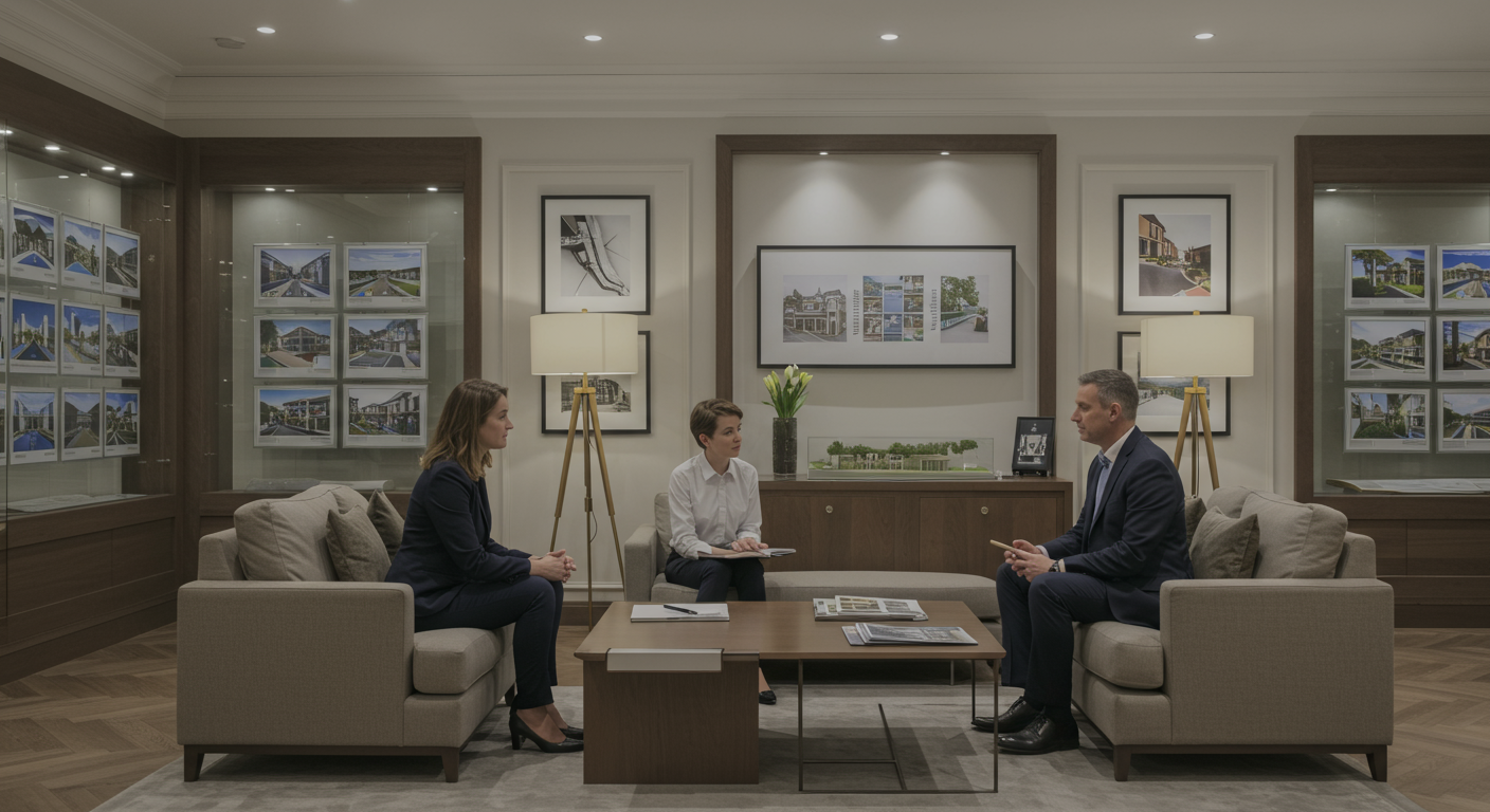 不動産エージェントとの相談風景