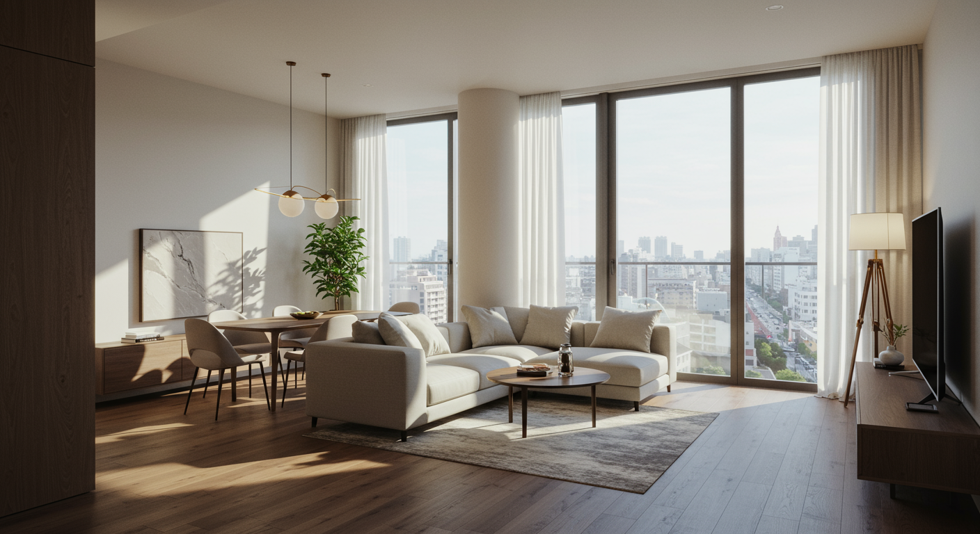 麻布エリアの高級マンション室内