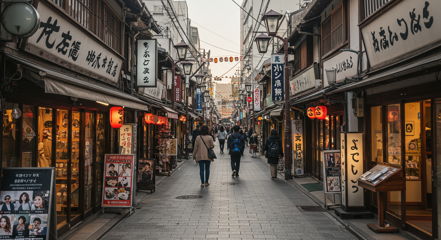 麻布十番商店街の賑わい