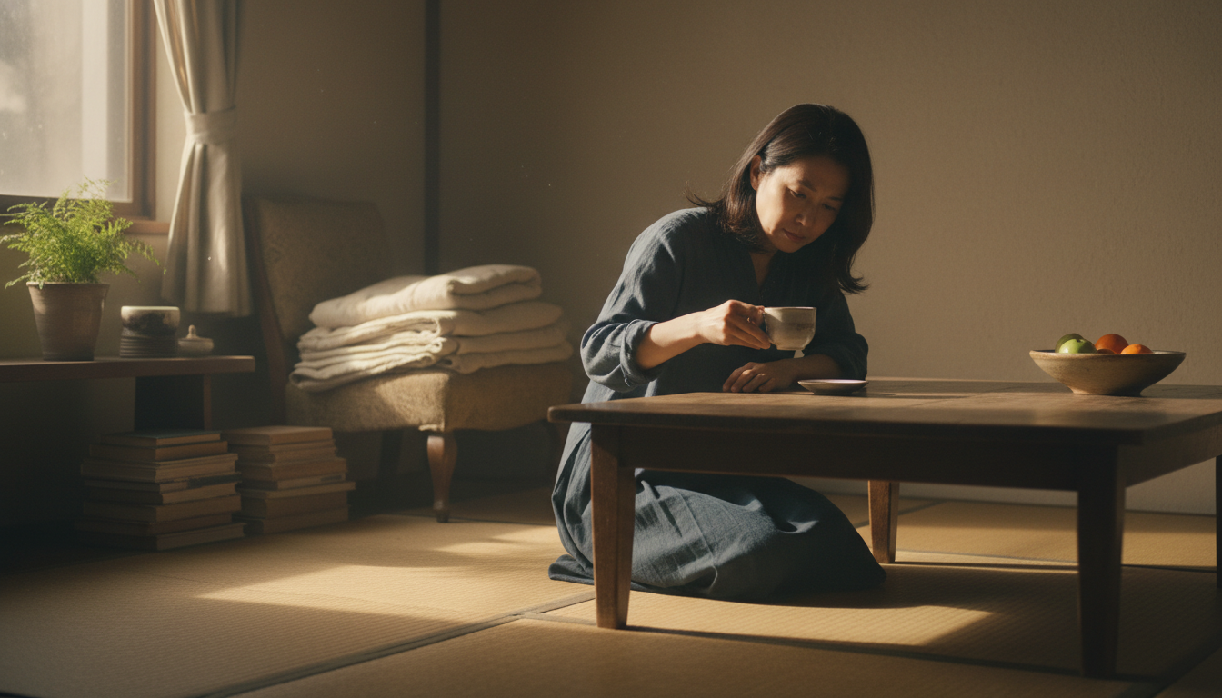 女性の筋力低下を示す日常生活の変化イメージ